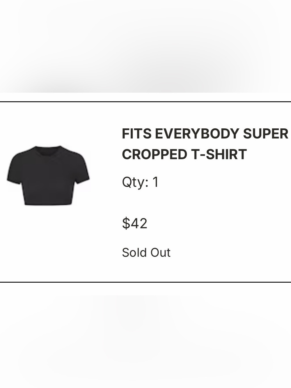 SKIMS Fits Everybody Super Cropped T-Shirt - Black